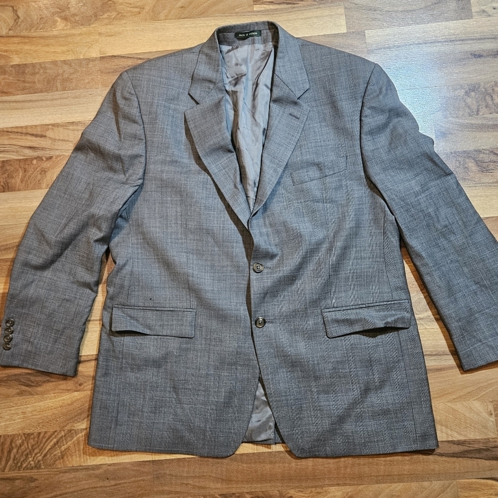 LAUREN Ralph Lauren Green Label Blazer Men's Size 44R Gray 100% Wool - Picture 1 of 11